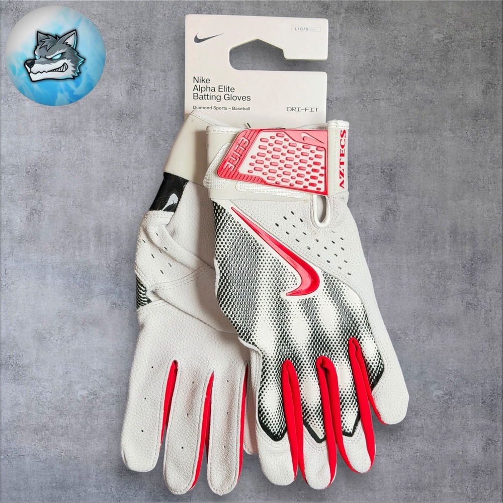 Nike Alpha Elite Batting Gloves San Diego State Aztecs Team Issued PE Men's L